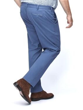 BONOBOS Blue Straight Fit Flat Front Chinos 32x32